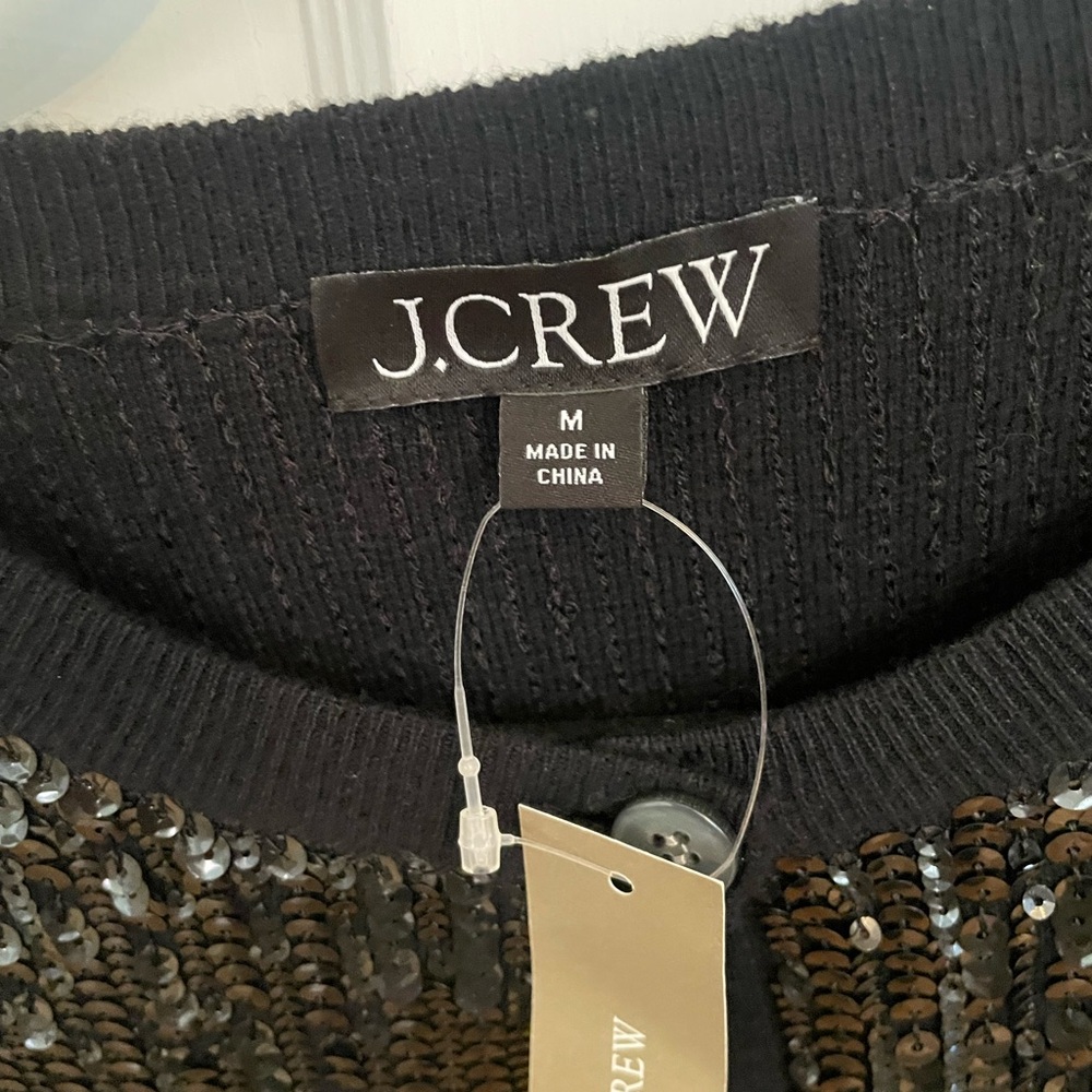 NWT J. Crew Black Sequin Cardigan - Picture 7 of 7